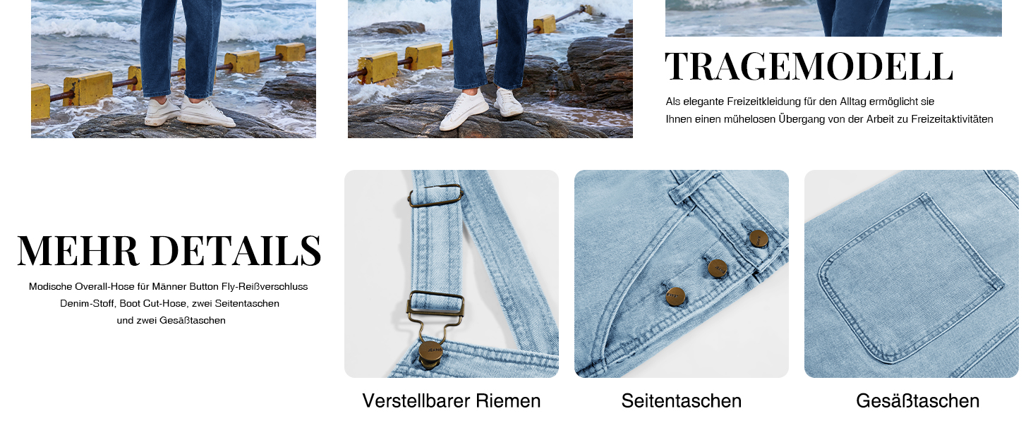 Denim-Trägerhose
