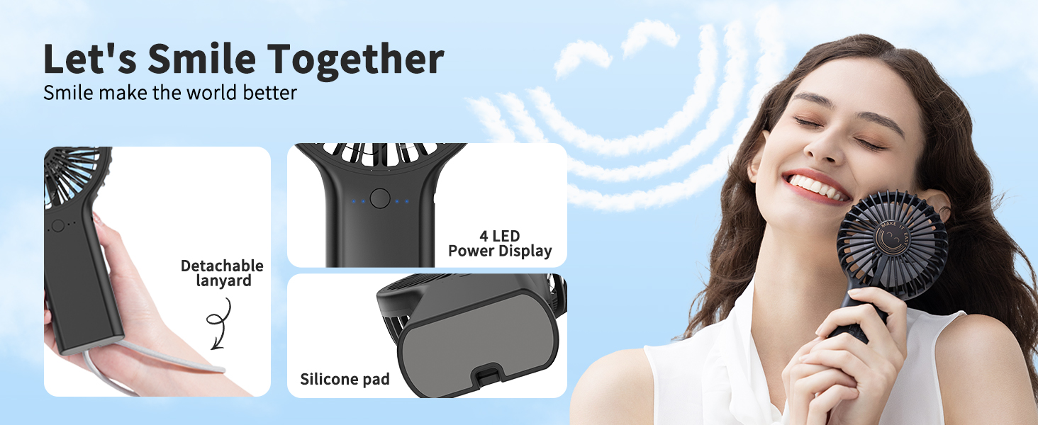 EasyAcc Hand Held Fan,Powerful Handheld Portable Fan with 4000 Battery