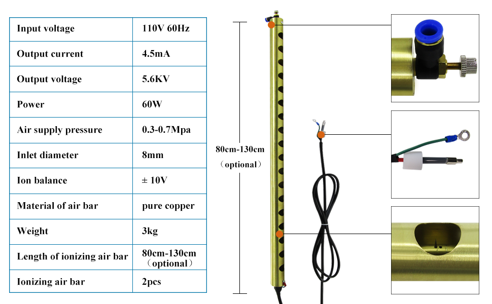 YUCHENGTECH Antistatic Ionizing Air Bar Anti Static
