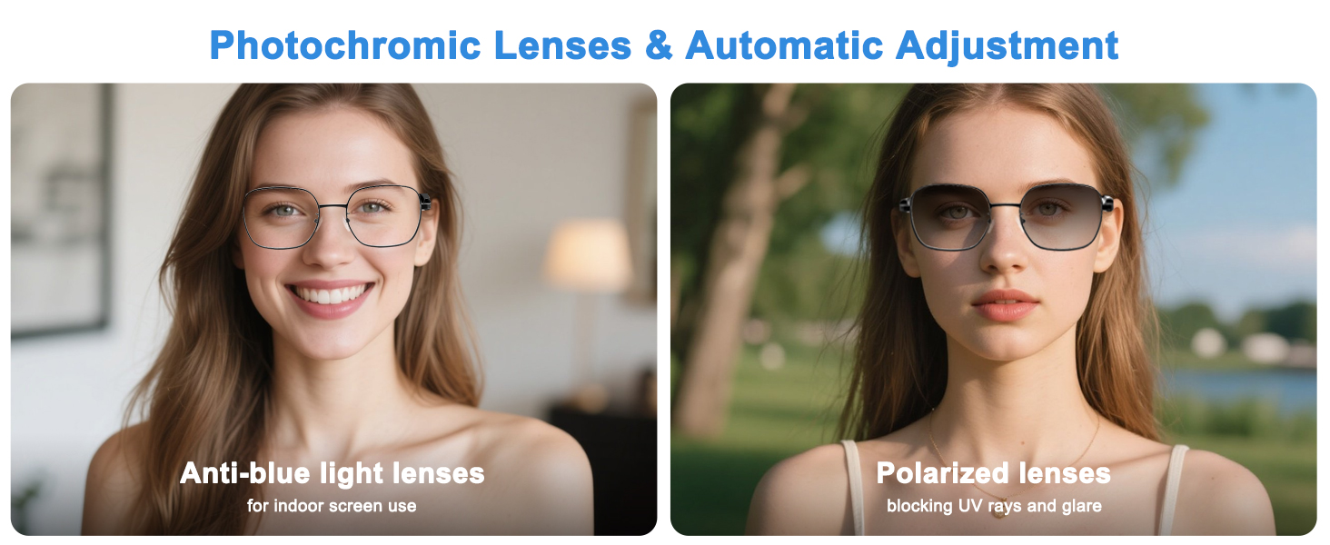 Smart translator glasses with photochromic lenses, bluetooth smart glasses for men & women