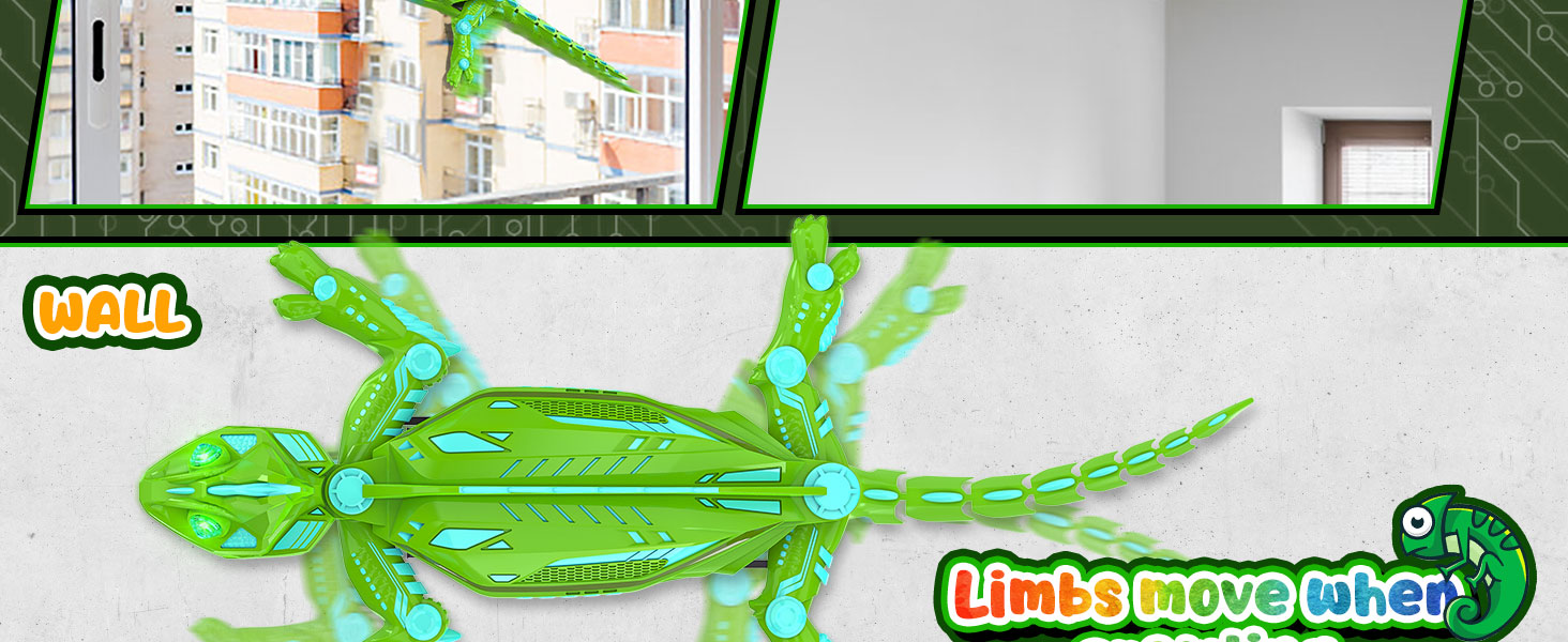 wall crawler gecko toy wall climbing lizard toys for boys 4-6 boys toys age 8-10 kids toys boys 3-5