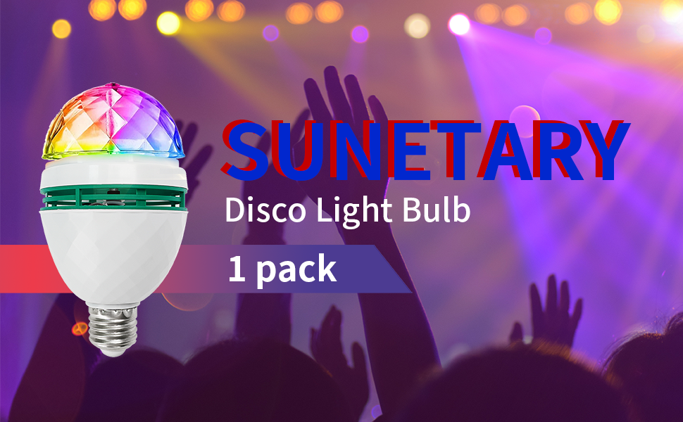 E27 Disco Light Bulb Rotating, LED Color Changing Light Bulb