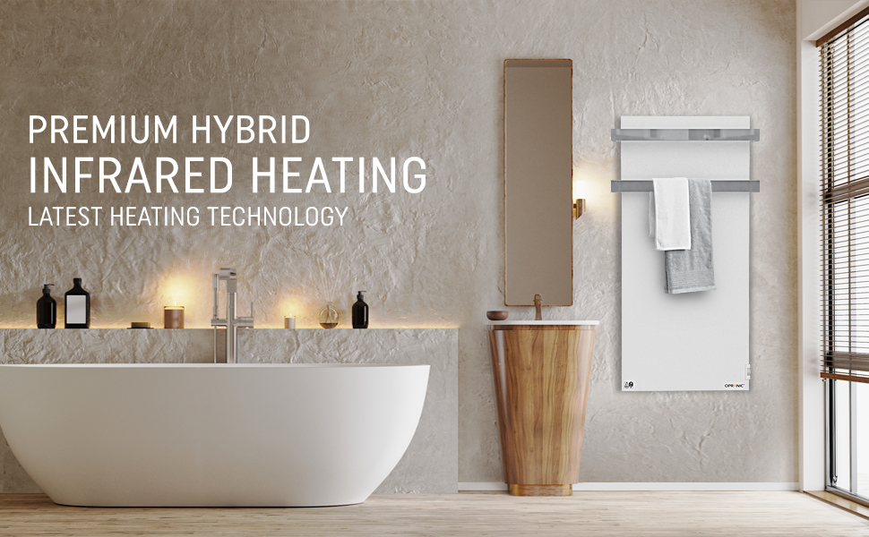 OPRANIC Towel Heater Radiator for Bathroom Wall Mounted White