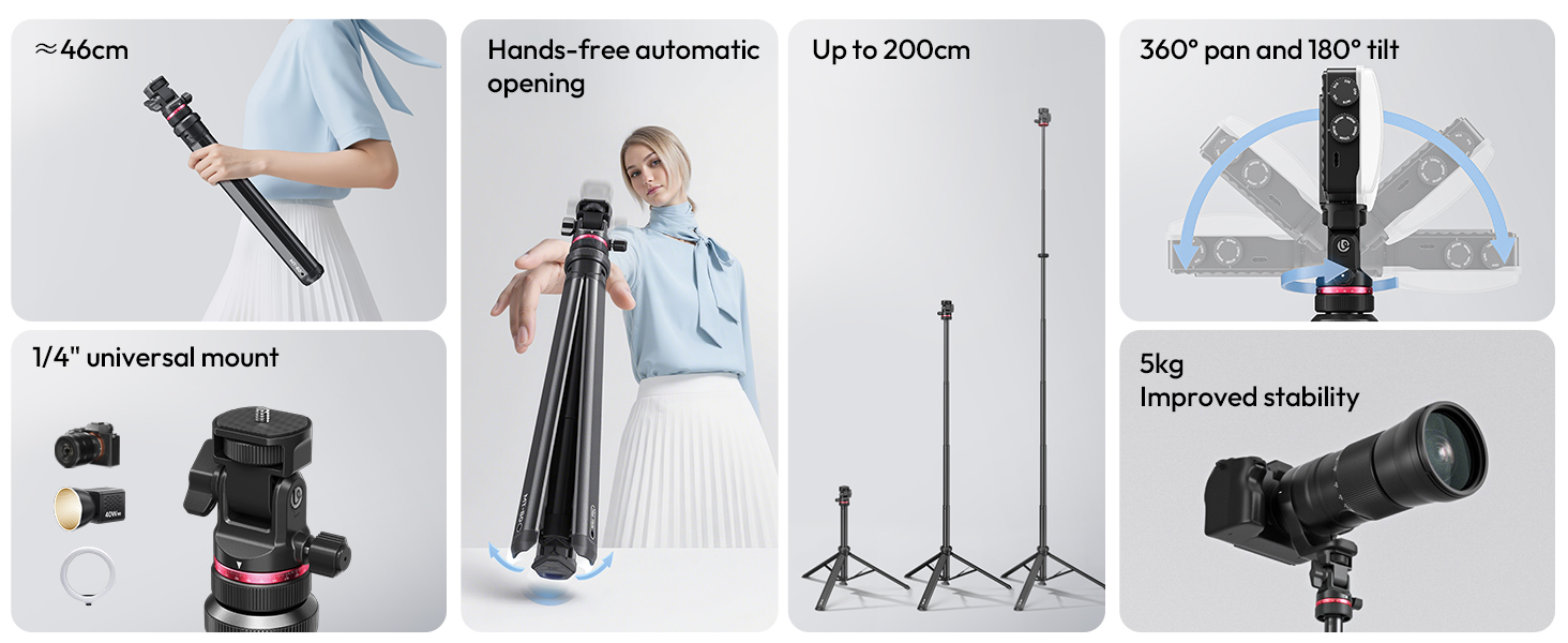 ULANZI MT-80 Extendable light tripod stand