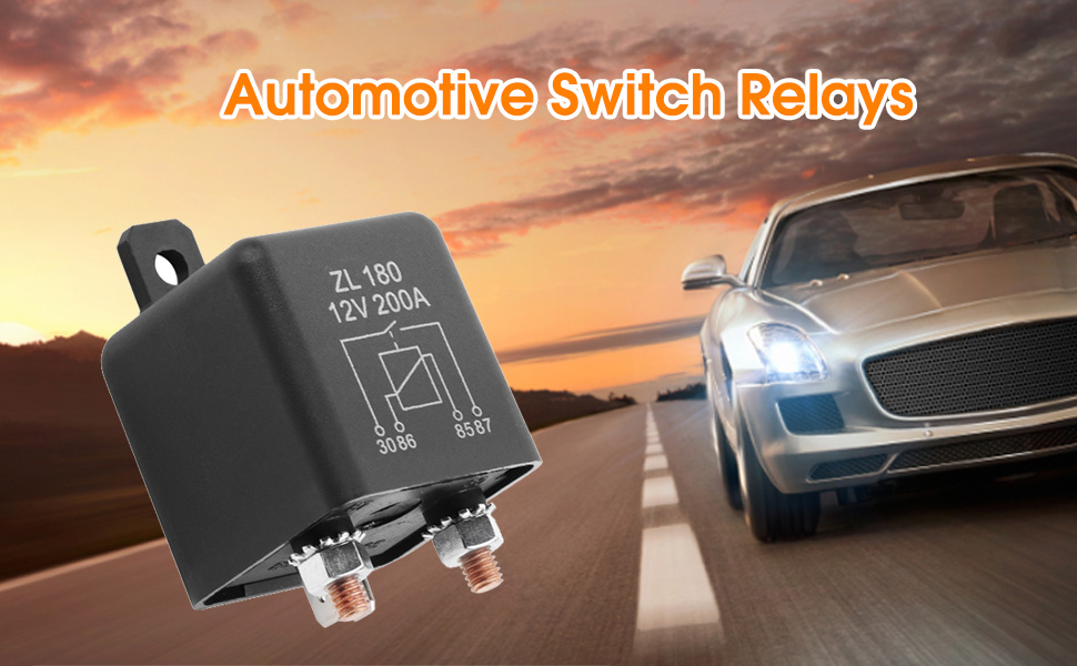 Keenso New 12V 200A 4 Pin Car Relay Black Heavy Duty Split Charge ON