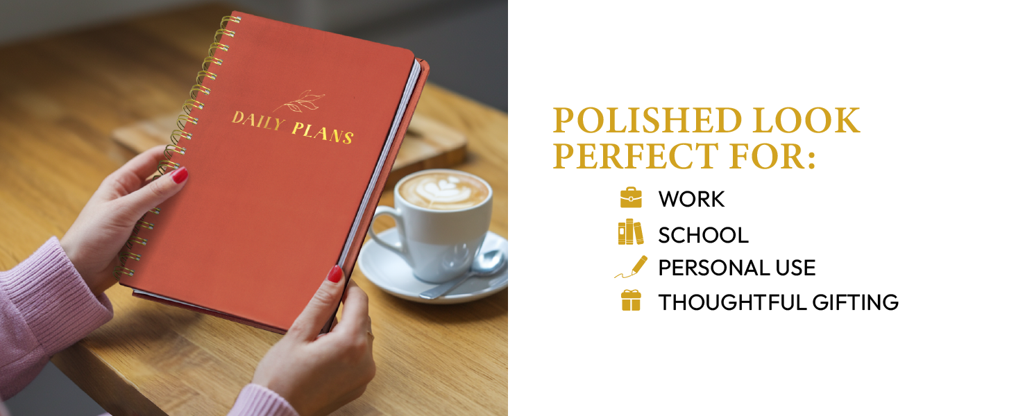 Premium soft-touch hardcover offers a luxe feel while staying scratch-resistant