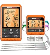 ThermoPro TP829 Wireless Meat Thermometer for Grilling and Smoking, 1000FT Grill Thermometer for ...