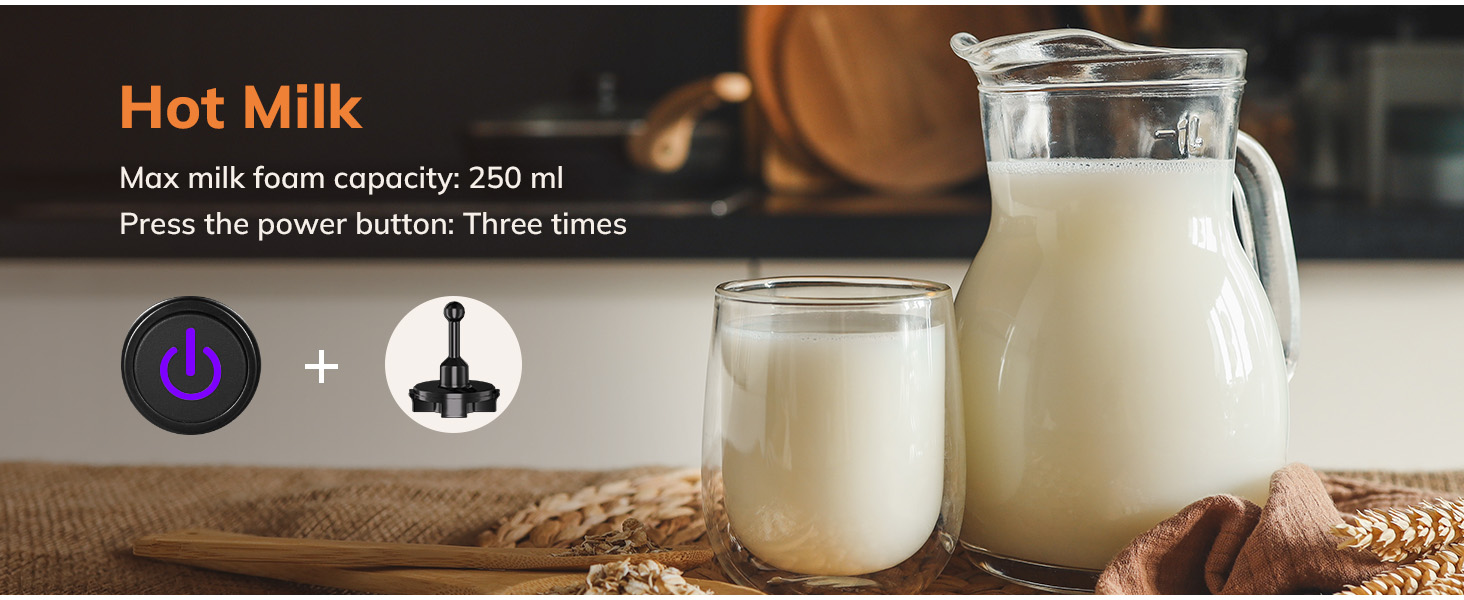 Milk Frother, Morpilot 4 in 1 Automatic Coffee Frother, Glass Material