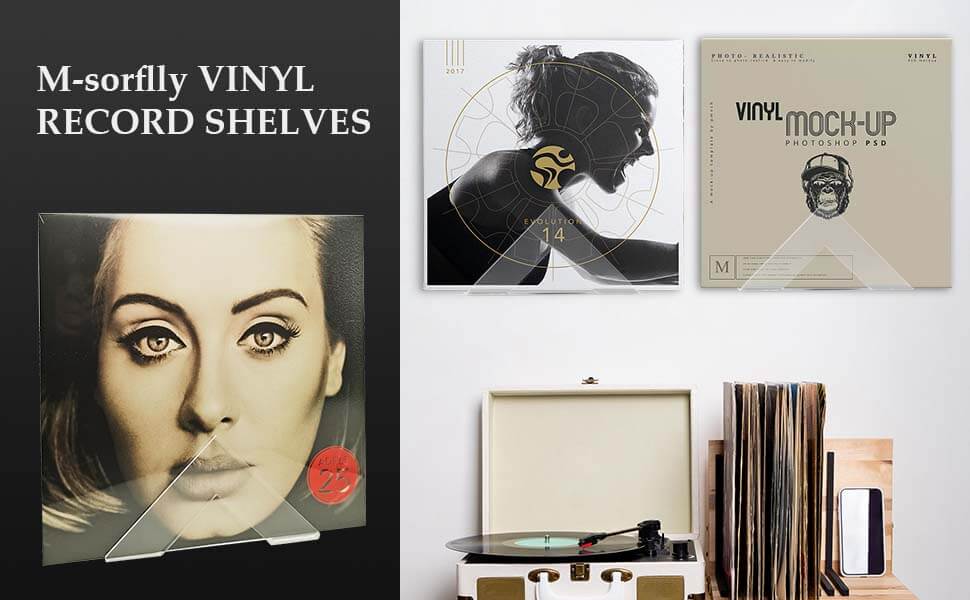 Vinyl Record Wall Mount Holder for Vinyl Record Display