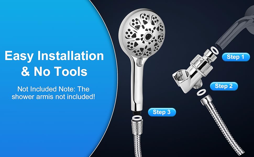 Handheld Shower Head with Filter, 10 Spray Mode High Pressure Shower