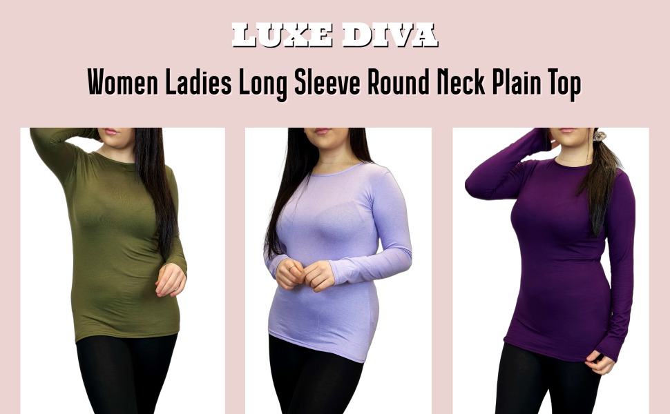 Ladies Long Sleeve Round Neck T Shirt