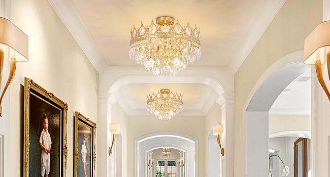 ダリーズ　HIDECK TOCHIC Flush Mount Ceiling Light Fixture, Modern Farmhouse