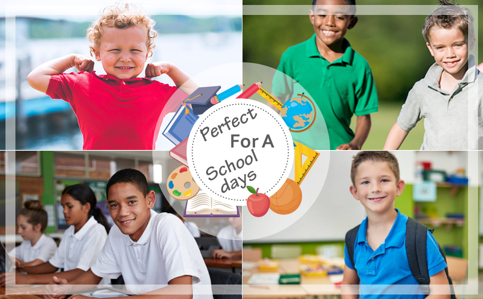 Galaxy by Harvic Boy's Short Sleeve Polo Shirts School Uniform