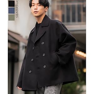 Amazon | [インプローブス] コート メルトンピーコート メンズ