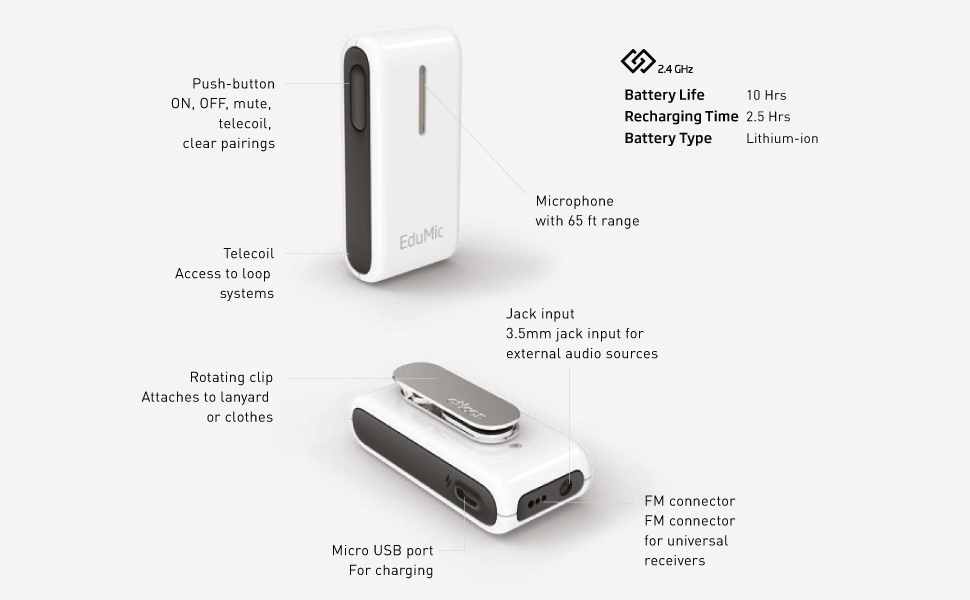 Oticonオーティコン EduMicエデュマイク Amazon.com: Oticon EduMic Streamer Wireless Remote Microphone