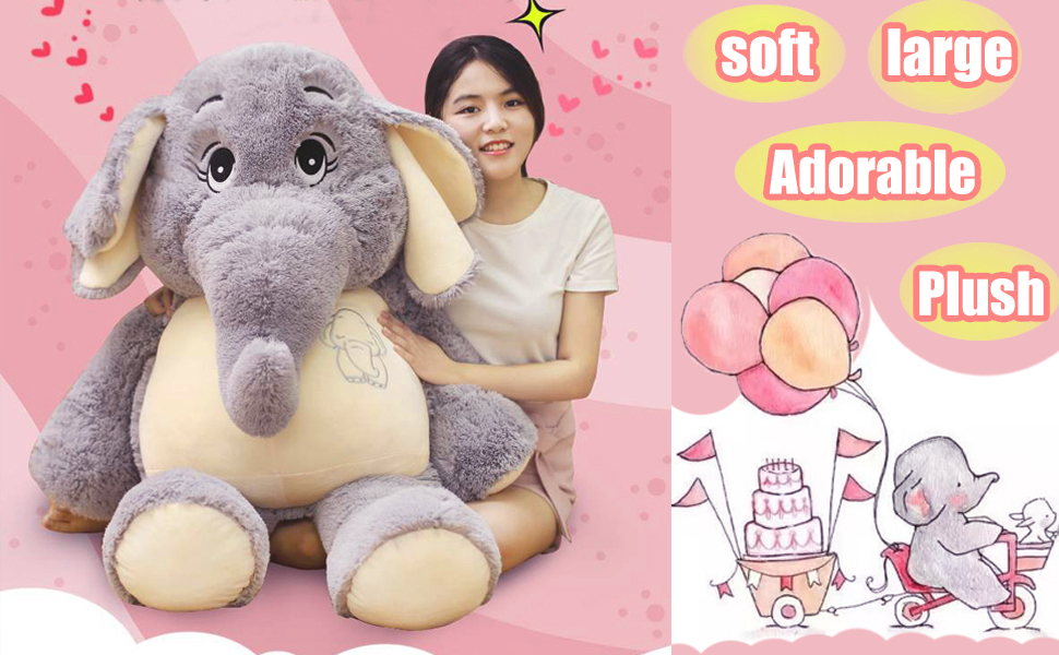 Large Stuffed Elephant Soft Elephant Plush Toy