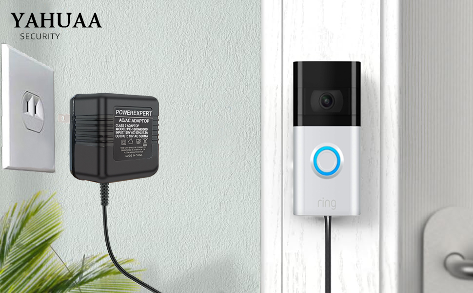 18 Volt 500mA Doorbell Transformer, 26Ft Transformer C Wire Adapter for