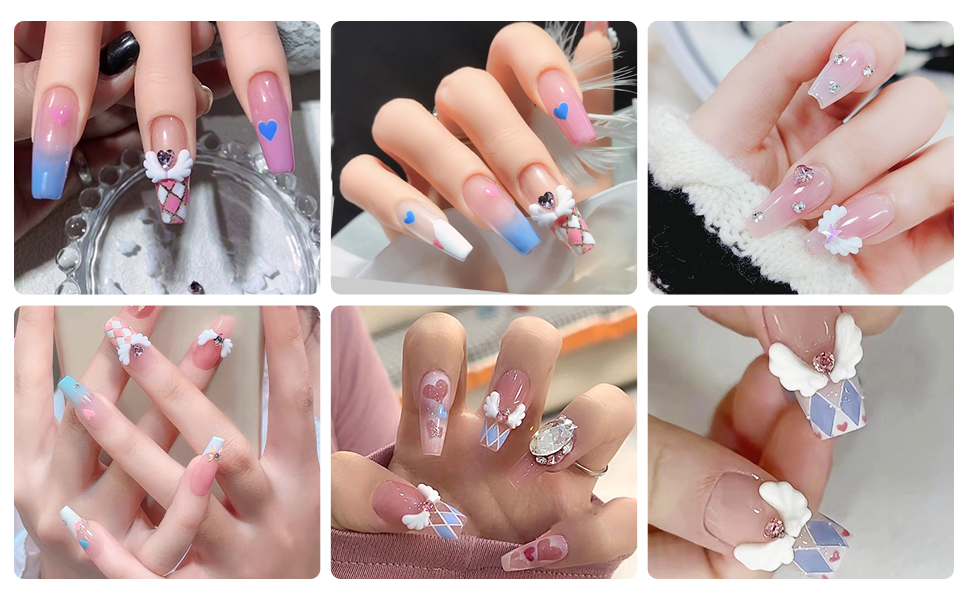 Amazon.co.jp: MAEXUS ネイルパーツ 翼 30組入り 夜光の3Dネイル