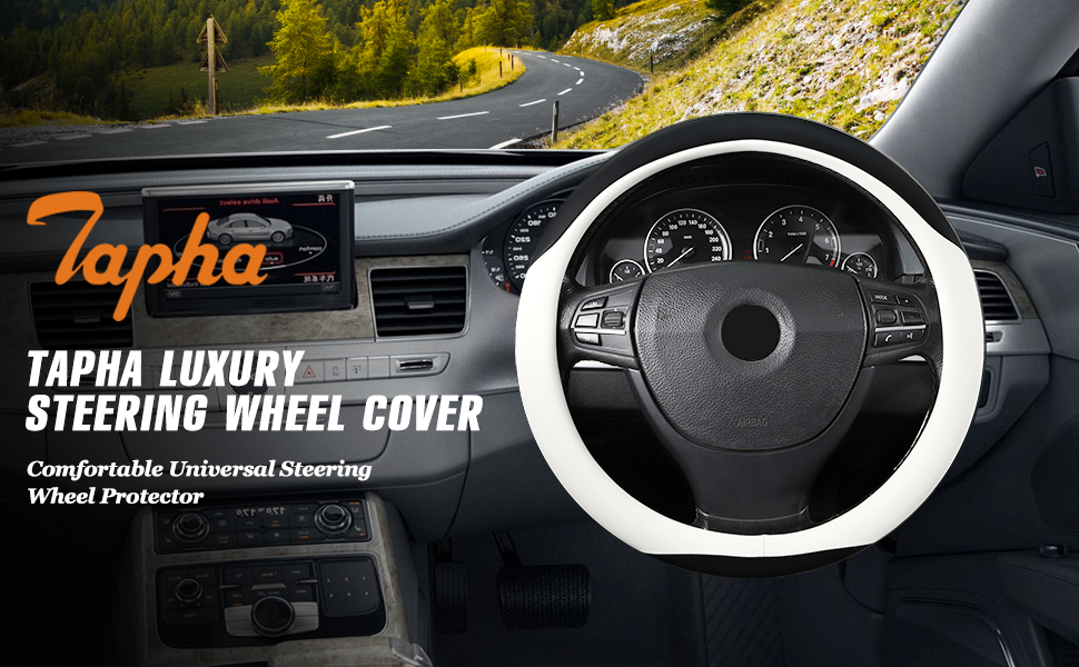 Microfiber Leather 15" Universal Fit Car Steering Wheel