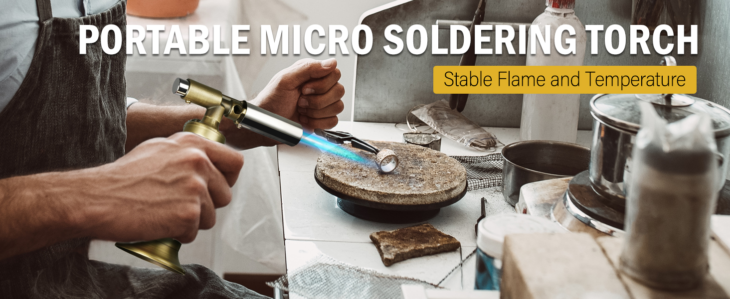 Ravs Refillable Butane Torch, Pure Copper Blow Torch with