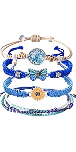 4PCS String beads Charm Bracelets for Teen Girls