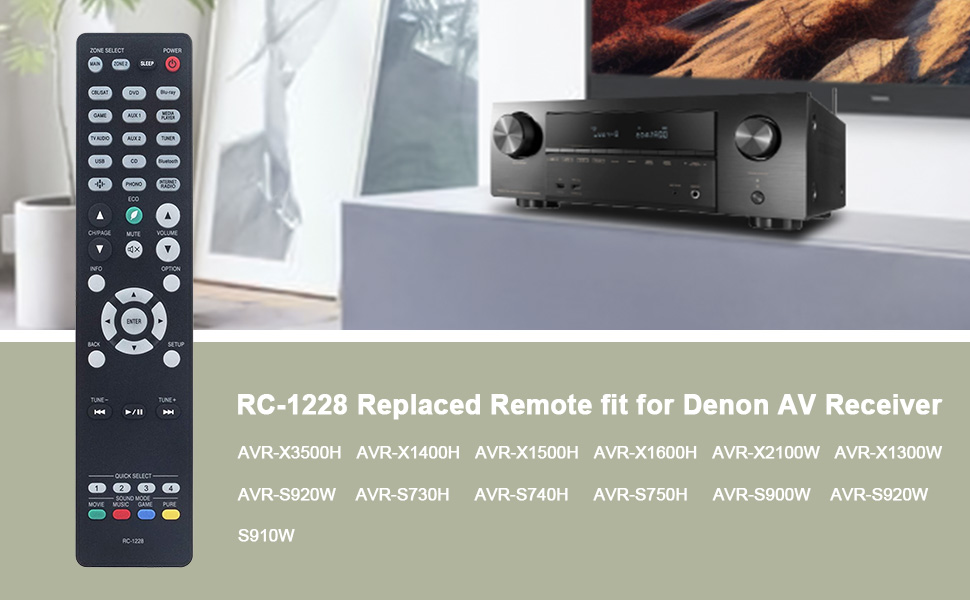 DENON AVアンプ AVR-X1400H リモコン Amazon.com: RC-1228 Replaced Remote fit for Denon AV