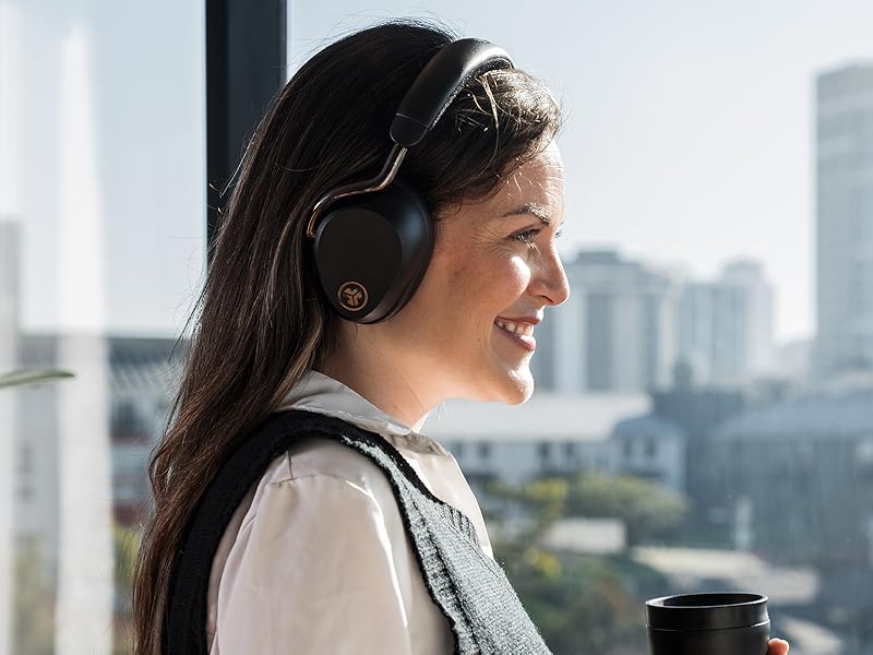 Woman wearing epic lux lab edition headphones