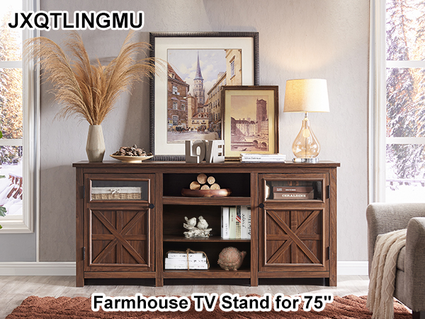 Amazon.com: JXQTLINGMU Farmhouse TV Stand for 75 Inch TV