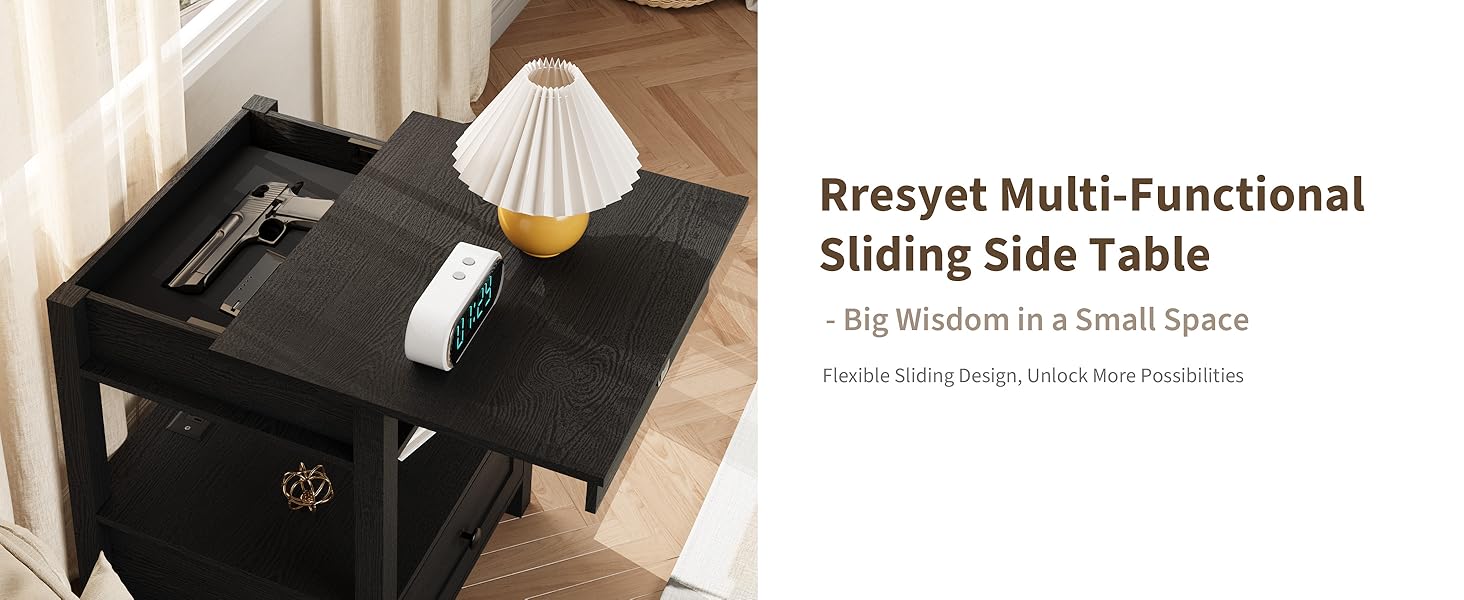 night stand with charger station