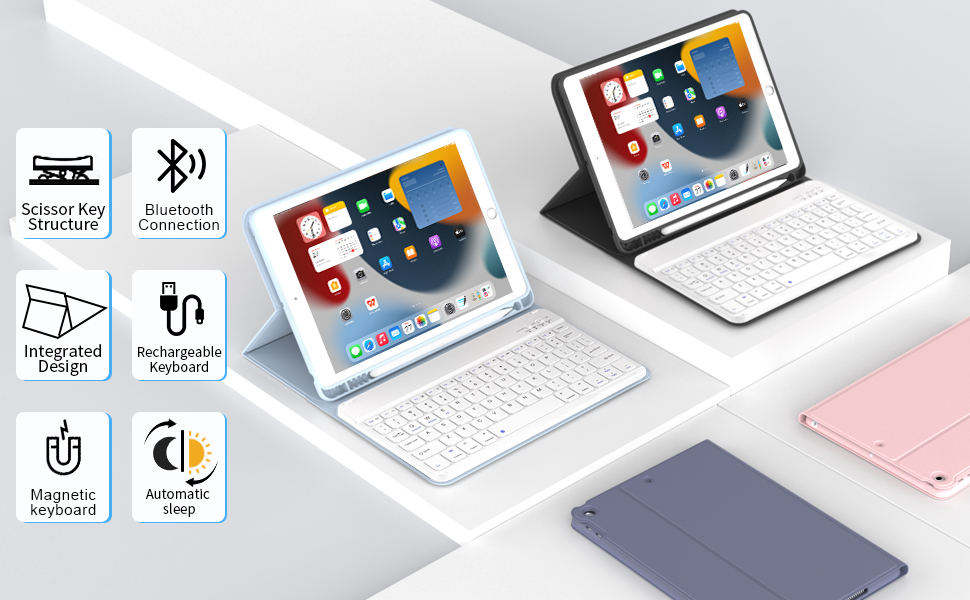 Amazon.com: KVTVOU Keyboard Case for iPad 9th Generation - 8th ...