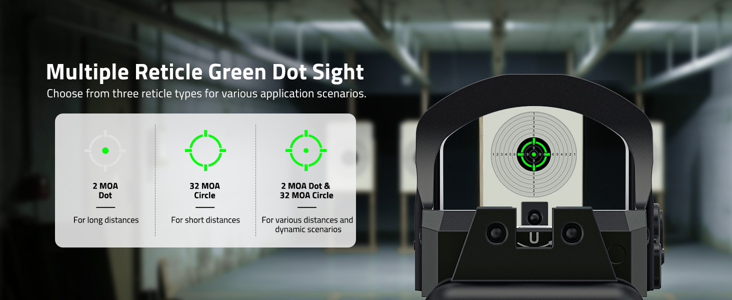 multiple reticle - CVLIFE WildHawk X Solar Auto Brightness Green Dot Sight