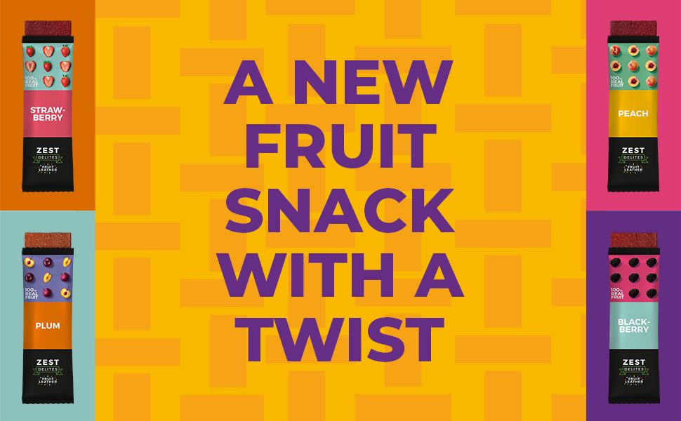 Zest Delites Fruit Leather Snacks, Strawberry Fruit Roll Ups, Fruit