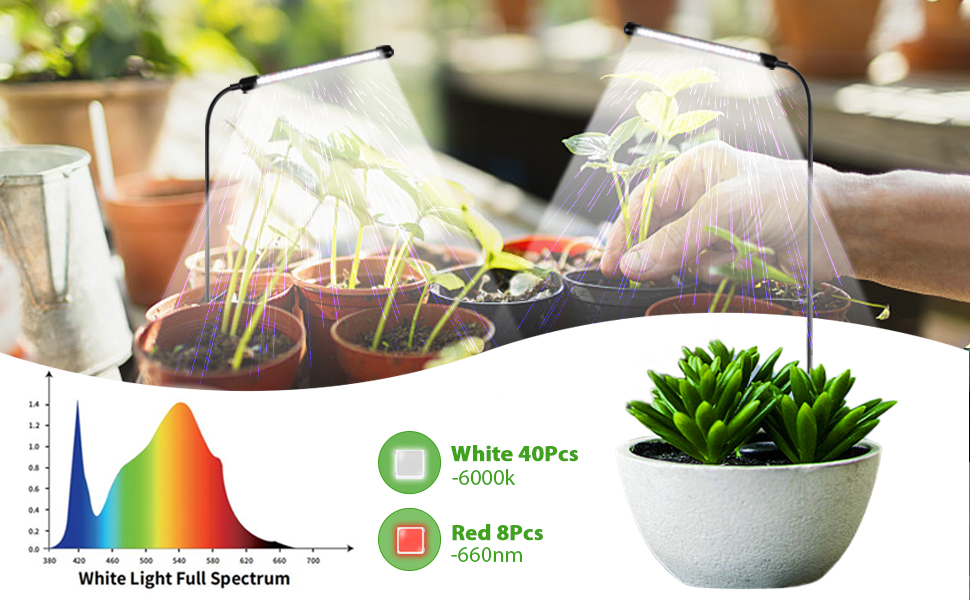 MOYA STD Grow light for potted Indoor Plants, Gooseneck Plant Lamp Full