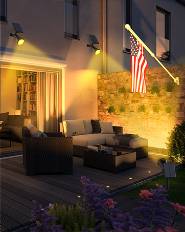 flag pole light solar powered