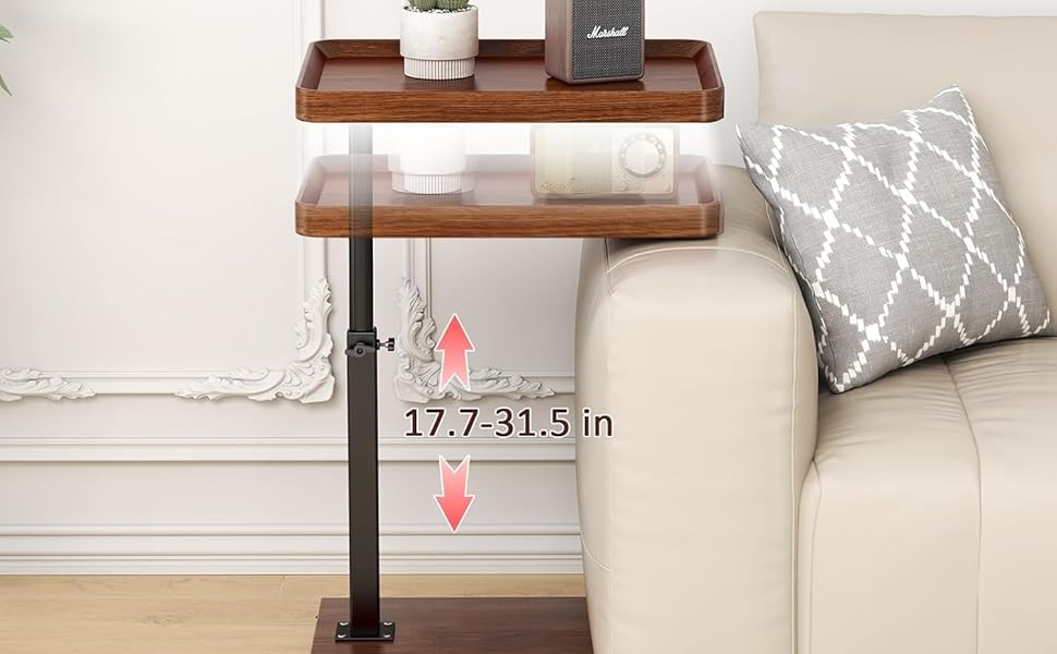 CShaped Side Table,Couch Tables End Table Height Adjustable C Table