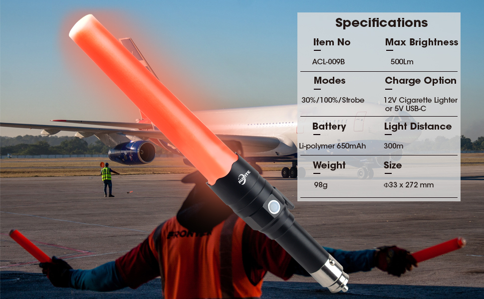 AULITE Small Safety Wand Flashlight for Traffic,Car,Emergency