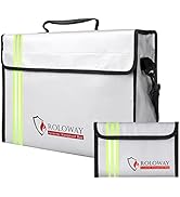 ROLOWAY Fireproof Document Bag with Reflective Strip, Large Fireproof Bag (15 x 12 x 5 inches), F...