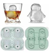 Gwindrise 3D Penguin Ice Cube Trays 2-Pack Silicone Penguin Ice Cube Molds 8 Cubes, BPA-Free, Cut...
