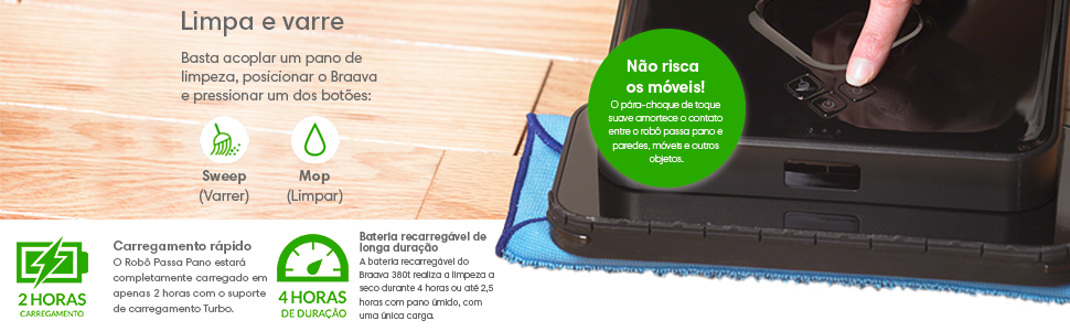 robô passa pano braava 308t irobot