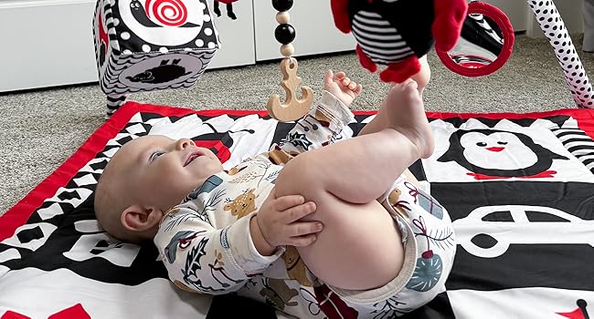 QUOKKA High Contrast Baby Play Gym Mat with Sound Toys 0+