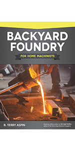 Cover art for Backyard Foundry for Home Machinists, with molten metal poured into a mold