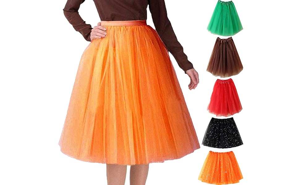 Tüllrock Damen Petticoat Unterrock Rock Karneval Kostüm 50er Ballett Tanzrock Tanzkleid Ballkleid