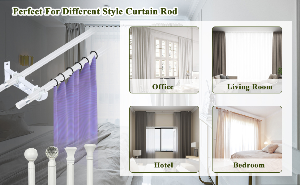 Curtain Pole Brackets, 4 Pack Double Curtain Pole Bracket 28mm Heavy