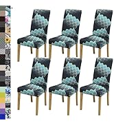 BIETYONE Dining Chair Cover,Dining Room Chair Covers Set of 6,Stretch Kitchen Chair Cover,Washabl...