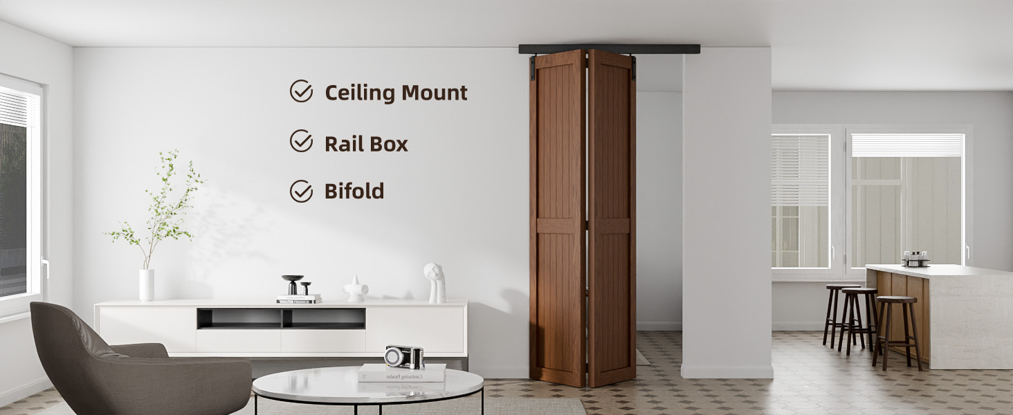 rail box hardware ceiling mount for bifold doors