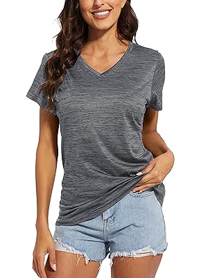 Workout Shirts Athletic Shirts Gym Shirts Short Sleeve Shirts V Neck Shirts Running Shirts