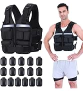 Sportneer Adjustable Weighted Vest Weights: 2-18 lbs/2-40 lbs Washable Weight Vest 16 In 1 Fast A...