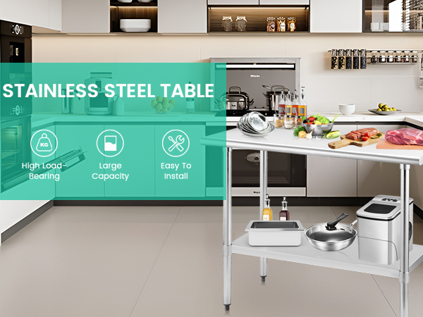 Amazon.com: STABLEINK NSF Stainless Steel Table, 24 x 48