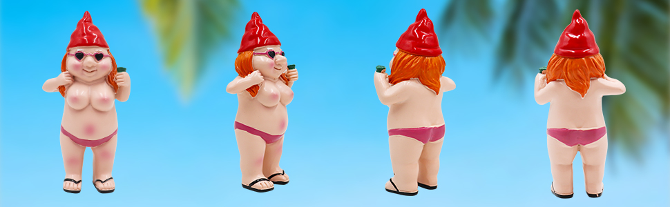 2 PCS Fish Tank Statue Decorations, Resin Aquarium Naked Gnomes Decor Statues