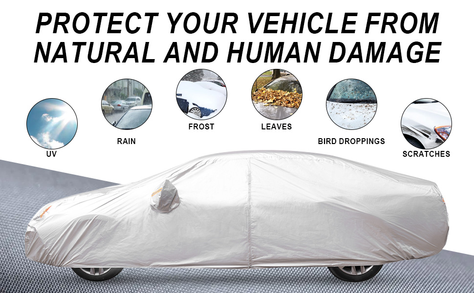 AMBARI Car Cover Waterproof All Weather Outdoor Car Cover